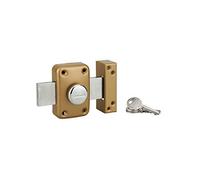 THIRARD Verrou à Bouton et Cylindre Acier Cylindre 40 mm Verni APACHE | verrou à bouton et cylindre, cylindre 40 mm, acier, finition verni, 3 clés, porte de garage, fabrication française, doré