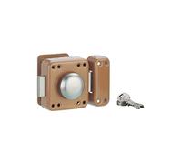 THIRARD Verrou à Bouton et Cylindre Acier Cylindre 45 mm Verni RAFALE | verrou à bouton et cylindre, cylindre 45 mm, acier, finition verni, 3 clés, porte d'entrée, fabrication française, bronze