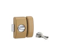Verrou à bouton Universel pour porte d'entrée, cylindre 45mm, acier, 4 clés, epoxy bronze - THIRARD