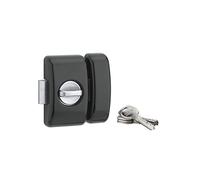 THIRARD Verrou à Bouton et Cylindre Acier Cylindre 45 mm Verni | verrou à bouton et cylindre, cylindre 45 mm, acier, finition verni, 4 clés, porte d'entrée, fabrication française, noir