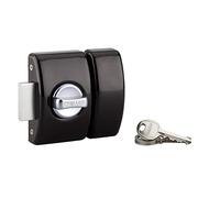 THIRARD Verrou à Bouton et Cylindre Acier Cylindre 50 mm Verni DESIGN | verrou à bouton et cylindre, cylindre 50 mm, acier, finition verni, 3 clés, porte d'entrée, noir