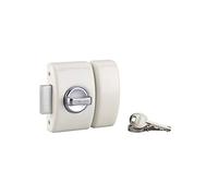 THIRARD Verrou à Bouton et Cylindre Acier Cylindre 50 mm Verni | verrou à bouton et cylindre, cylindre 50 mm, acier, finition verni, 3 clés, porte d'entrée, blanc