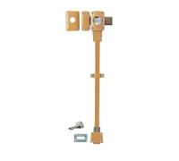 Verrou à bouton Mirage 6 pour porte d'entrée, cylindre 45mm, tringle 2 pts en acier, bas, gauche, 3 clés, bronze - THIRARD