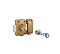 THIRARD Verrou à Double Entrée Acier Cylindre 45 mm Verni | verrou double entrée, cylindre 45 mm, acier, finition verni, 4 clés, porte d'entrée vitrée, fabrication française, doré