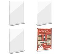 thirei Acrylique Transparent,Porte Enseigne en Acrylique A5, lot de 4 Supports de Table, Supports de Table en Acrylique, Supports Publicitaires pour Restaurants, Menus,Ddocuments, Bureau