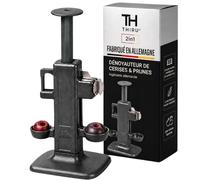 Thiru Premium Dénoyauteur de cerises - Appareil combiné pour prunes et cerises - Lames robustes en acier inoxydable - Made in Germany - n'écrase pas le fruit