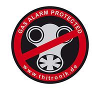 Thitronik 100941 Étiquette D'Avertissement Gas-Alarm Protégé 3 Pièce