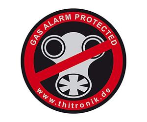 Thitronik 100941 Étiquette D'Avertissement Gas-Alarm Protégé 3 Pièce
