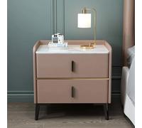 THKSGIV Table de chevet, table de chevet moderne avec tiroir en bois massif, dessus en ardoise et pieds en métal, table de chevet élégante pour chambre à coucher, salon (couleur : 12, taille : 50 x 35