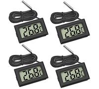 Thlevel Mini Thermomètre Numérique avec Sonde Externe Imperméable pour Réfrigérateur Congélateur Aquarium 4 Pièces