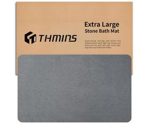 THMINS Grand Tapis de Bain en Pierre, 80 x 50 cm Tapis de Douche, Gris | Tapis de Bain en Diatomite, Absorbant, à Séchage Rapide, Antidérapant Et Facile à Nettoyer pour La Salle de Bain