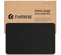 THMINS Grand Tapis de Bain en Pierre Noir, 80 x 50 cm Tapis de Douche | Tapis de Bain en Diatomite, Absorbant, à Séchage Rapide, Antidérapant Et Facile à Nettoyer pour La Salle de Bain