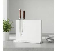 THMINS Porte-couteaux magnétique blanc, bloc magnétique double face, présentoir multifonctionnel universel pour plan de travail de cuisine