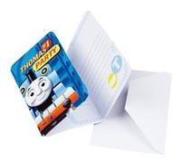 Thomas de Trein invitations avec enveloppe 15cm 6 pièces bleu Blauw G
