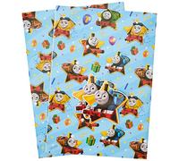 Thomas & Friends Papier cadeau - Deux feuilles de papier cadeau 2 étiquettes, emballage cadeau sous licence officielle, emballage cadeau d'anniversaire recyclable Thomas et ses amis, emballage cadeau
