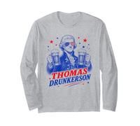 Thomas Jefferson Drunkerson Funny Vintage USA Beer Lovers Manche Longue