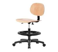 Thomas WMBCH-RG-NF-RC Chaise de banc de hauteur moyenne avec base en nylon noir, sans anneau de pied, roulette, bois