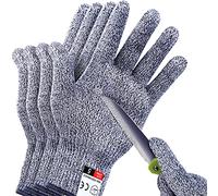 THOMEN Lot de 4 gants résistants aux coupures - Protection de niveau 5 pour la cuisine, la coupe de la viande, la sculpture sur bois, le tranchage de mandoline et plus encore