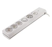 Thomson - Multiprise parafoudre 4 prises 16A + 2 USB - Blanc Blanc G