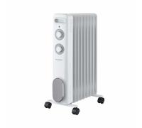 THOMSON - Radiateur mobile bain d'huile CALISTA 2000W blanc, protection contre le renversement et la surchauffe, avec thermostat réglable, silencieux, avec roulettes