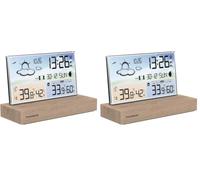 Thomson Réveil station météo base en bois (Lot de 2)