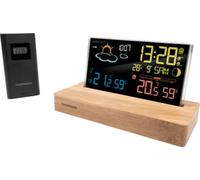 Thomson Réveil station météo noir socle en bois