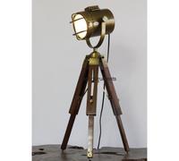 Thor Instruments. Co Lampe de table rétro avec trépied en laiton antique doré
