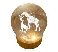 Thorness Veilleuse 3D Boule de Cristal USB Lampe Girafe - Ludosphere LED Ambiance Eclairage d'Ambiance pour Maison Chambre Bureau Décor