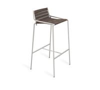 Thorup Copenhagen Noel Tabouret de Bar Acier Inoxydable/ Laine Gris Foncé Haut