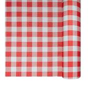 Thouy Nappe en Papier gaufré Vichy Rouge et Blanc en Rouleau 1,18x25m
