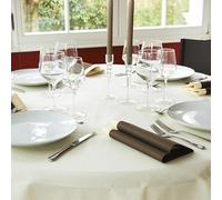 Thouy Nappe Ronde jetable en Soft Aspect Tissu Ivoire Champagne diamètre 2,40 m