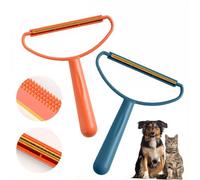 THQAE 2 Pièces Brosse Anti-Bouloche 2 en 1, Rasoir Anti-Peluche, Attrape-Poils Animaux, Enlève Bouloches et Poils d'animaux pour Vêtements, Tapis, Lint Remover Portable (Bleu et Orange)