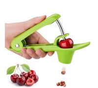 THQAE Dénoyauteur Cerise et Prune Manuel - Outil de Dénoyautage Rapide pour Fruits et Olives, Design Ergonomique et Efficace pour Cuisine et Pâtisserie, Vert
