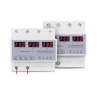 Three phase 3P+N Din rail phase selector Voltmeter with adjustable Over and Under Voltage protection Monitor Relays Protector BIANMTSW(100A)