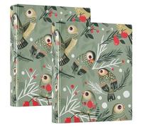 Three Ringing® Lot de 2 classeurs de 2,5 cm et demi pouces avec couverture de poche pour format lettre (28 x 21,6 cm) 200 feuilles - Vert olive Six Playful Kea