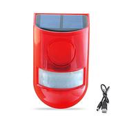 ThreeH Lampe d'alarme Solaire avec détecteur de Mouvement Télécommande Lampe d'alarme Solaire étanche IP65 4 Modes de Travail 110db Son Sirène de sécurité Lampe pour la Maison Ferme Grange Villa Yard