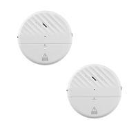 ThreeH Vibration Sensor Alarm 125dB Loud Slim with Batteries Adjustable Sensitivity LED Indicator Light for Door Window White 2 Packs