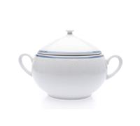 Thun 1794 Assiette creuse, porcelaine tchèque, 2,8 l, dentelle blanche, bord bleu, Thun