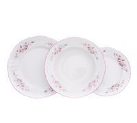 Thun 1794 Bernadotte, set d'assiettes, rose, 18 pièces