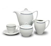 Thun 1794 Service à café, porcelaine tchèque, Lea, strass bleus, Thun, 15 pièces