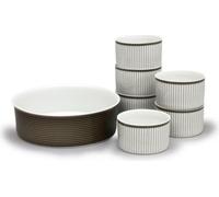Thun 1794 Set de compote, Ella, perles de rocaille, porcelaine Thun, 7 d.