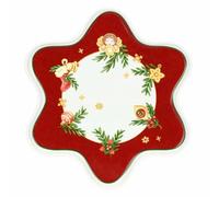 THUN - Assiette en forme d'étoile en porcelaine, diamètre 30 cm, collection Surprises de Noël