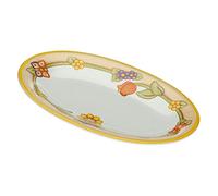 THUN - Assiette ovale multi-usages avec fleurs et papillons - Cuisine, pour la table - Idée cadeau - Ligne Country - Porcelaine - Ø 38 cm