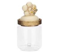 THUN, Bocal en verre avec couvercle en bois, petite version, conteneurs alimentaires, ligne Elegance, 400 ml de capacité, Ø 9 cm, 11 cm h