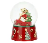 THUN, Boule de Neige Nain Oliver E Teddy en Verre et céramique, Grande Version, Collection de Noël, Meuble de Collection, idée Cadeau pour Noël, diamètre 10 cm, Hauteur 14 cm