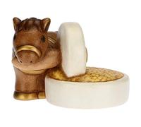 THUN - Figurine Crèche Cheval avec Moulin - Décorations Noël Maison - Ligne Crèche Giubleo - Céramique - 12 x 11,5 x 8,7 cm