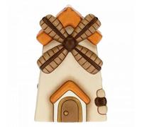 THUN - Figurine crèche Moulin à Vent - Décorations de Noël CASA - Ligne crèche Classique - Céramique - 7,5 x 7,5 x 12,5 h cm