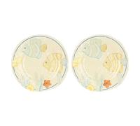 THUN, Lot de 2 assiettes plates en mélamine, ligne de mer à aimer, idée cadeau pour la cuisine, Ø 27 cm