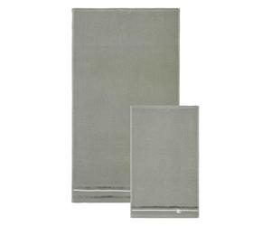 THUN Lot de 2 Serviettes, Vert, 100% Coton, Collection Country Bloom, t40 x 60, 60 x 100 cm