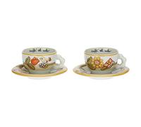 THUN - Lot de 2 tasses country avec fleurs, papillon et oiseau